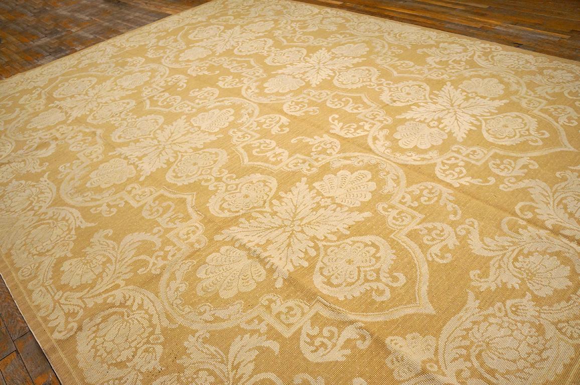 Hand-Knotted Handwoven Needlepoint Flat Weave Carpet 6'0