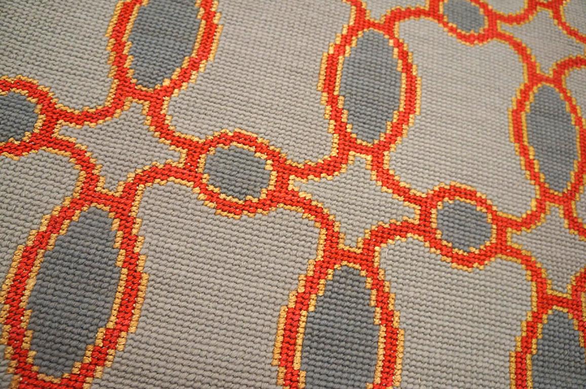 Contemporary Handwoven Needlepoint Flat Weave Carpet 6' x 9' For Sale 1