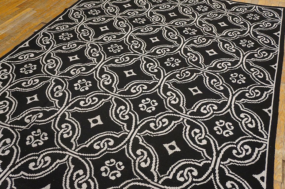 Wool Handwoven Needlepoint Flat Weave Carpet 6' 0