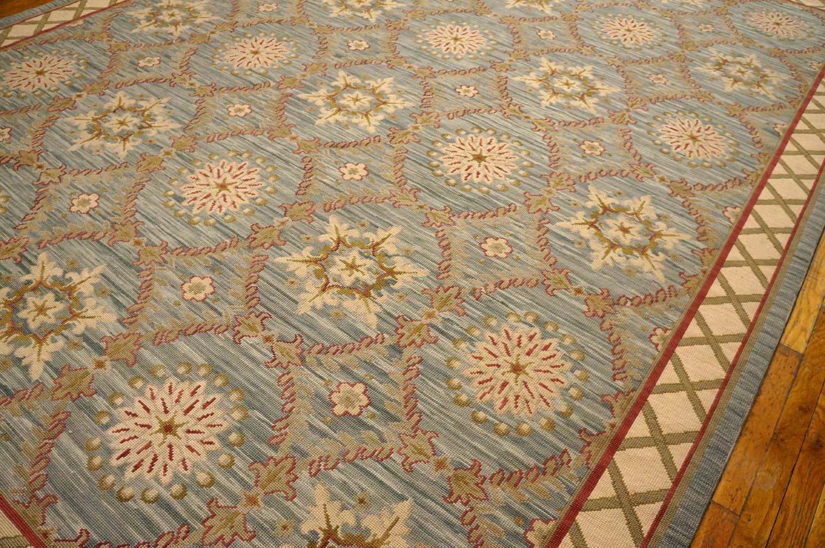 Contemporary Handwoven Needlepoint Flat Weave Carpet (6' x 9' 183 x 274 cm) For Sale 2