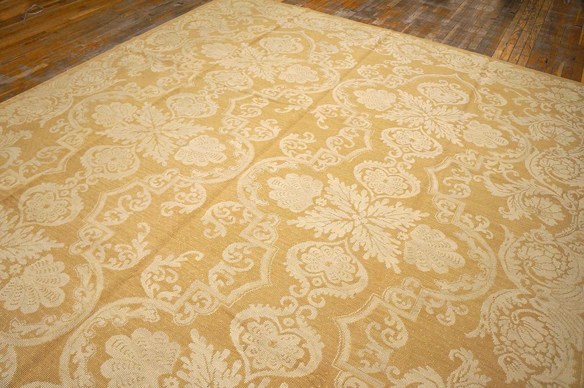 Wool Handwoven Needlepoint Flat Weave Carpet 6'0