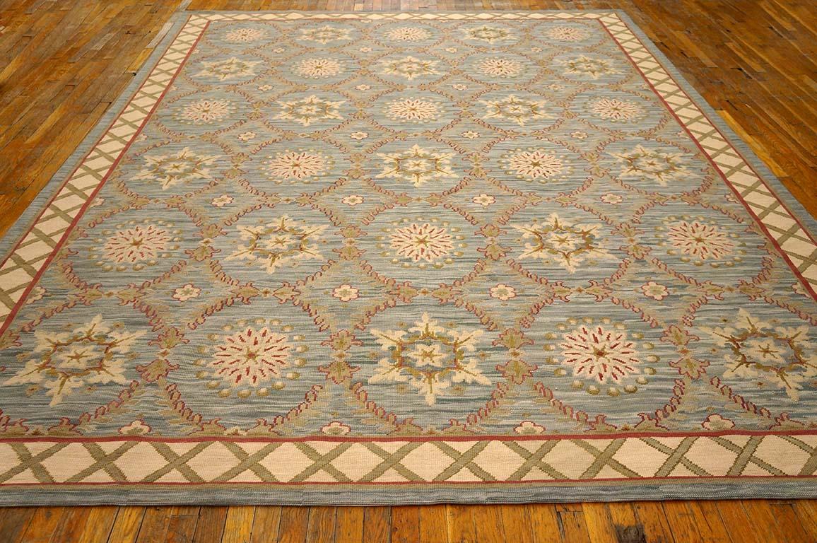  Contemporary Handwoven Needlepoint Flat Weave Carpet (6' x 9' 183 x 274 cm) For Sale 4