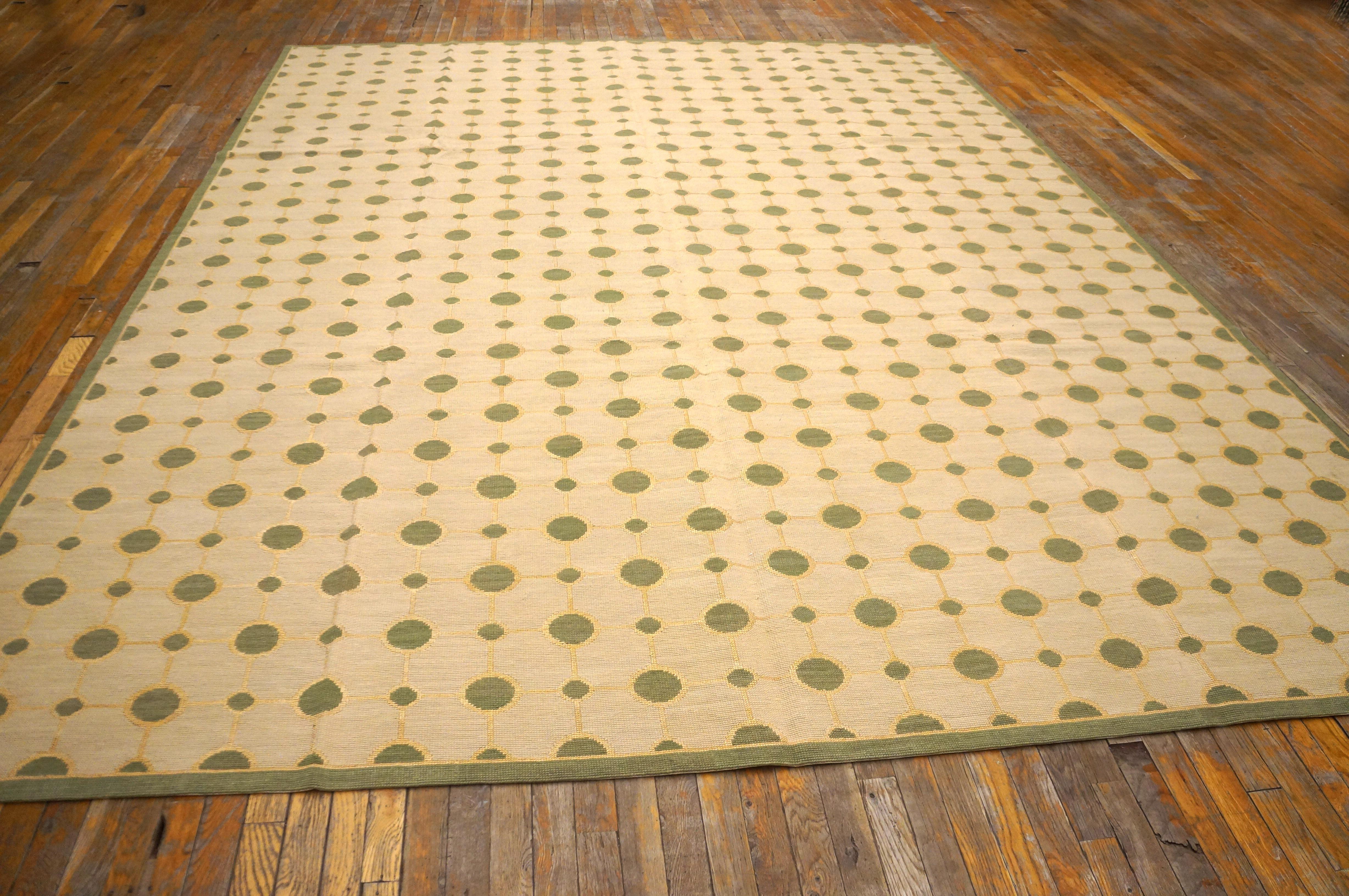 Contemporaneity Handwoven Needlepoint Flat Weave Carpet With Silk Highlights (6' x 9' 183 x 274 cm)
