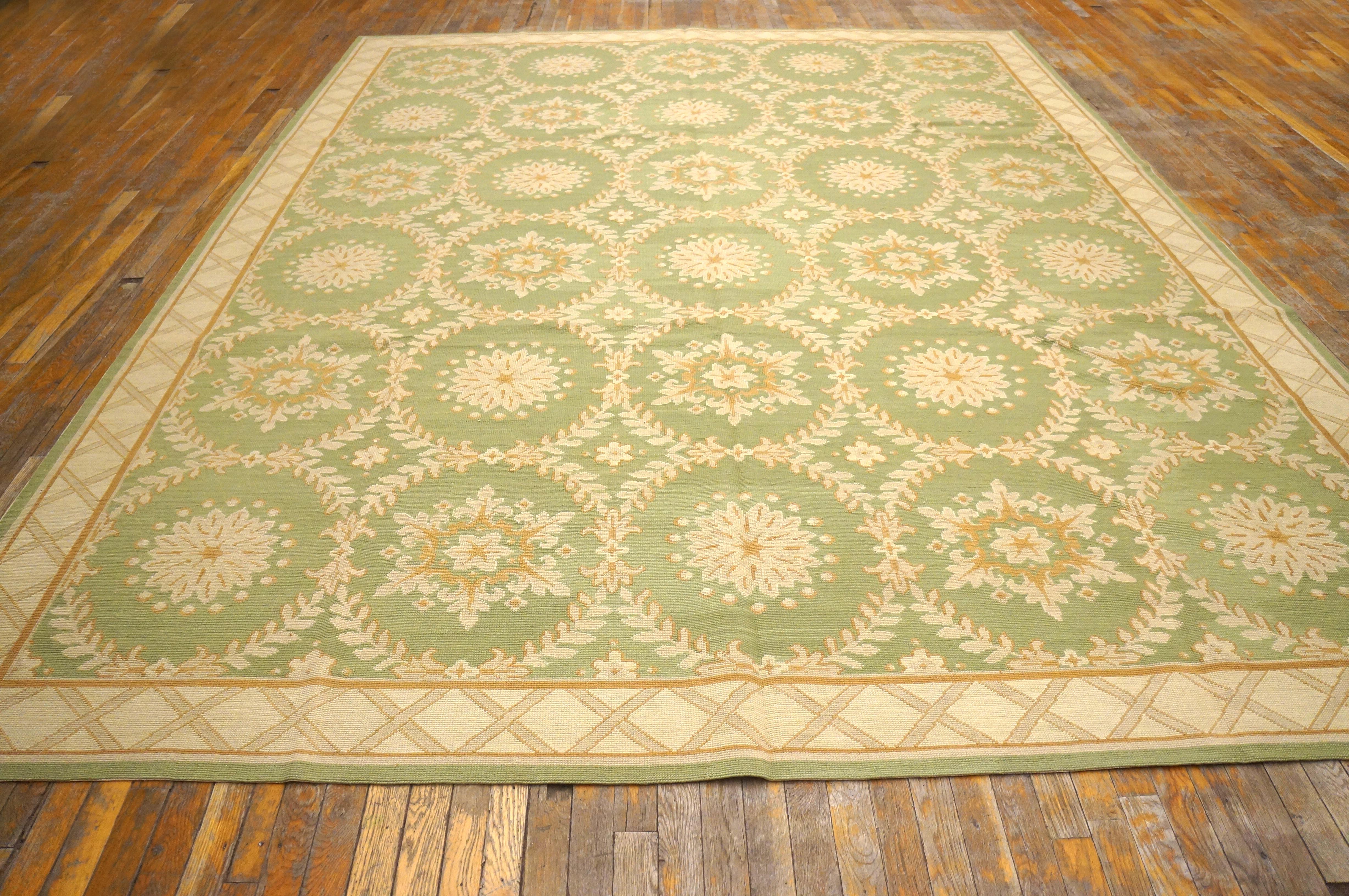 Contemporaneity Handwoven Wool Needlepoint Flat Weave Carpet 
( 9' x 12' 275 x 365 cm)