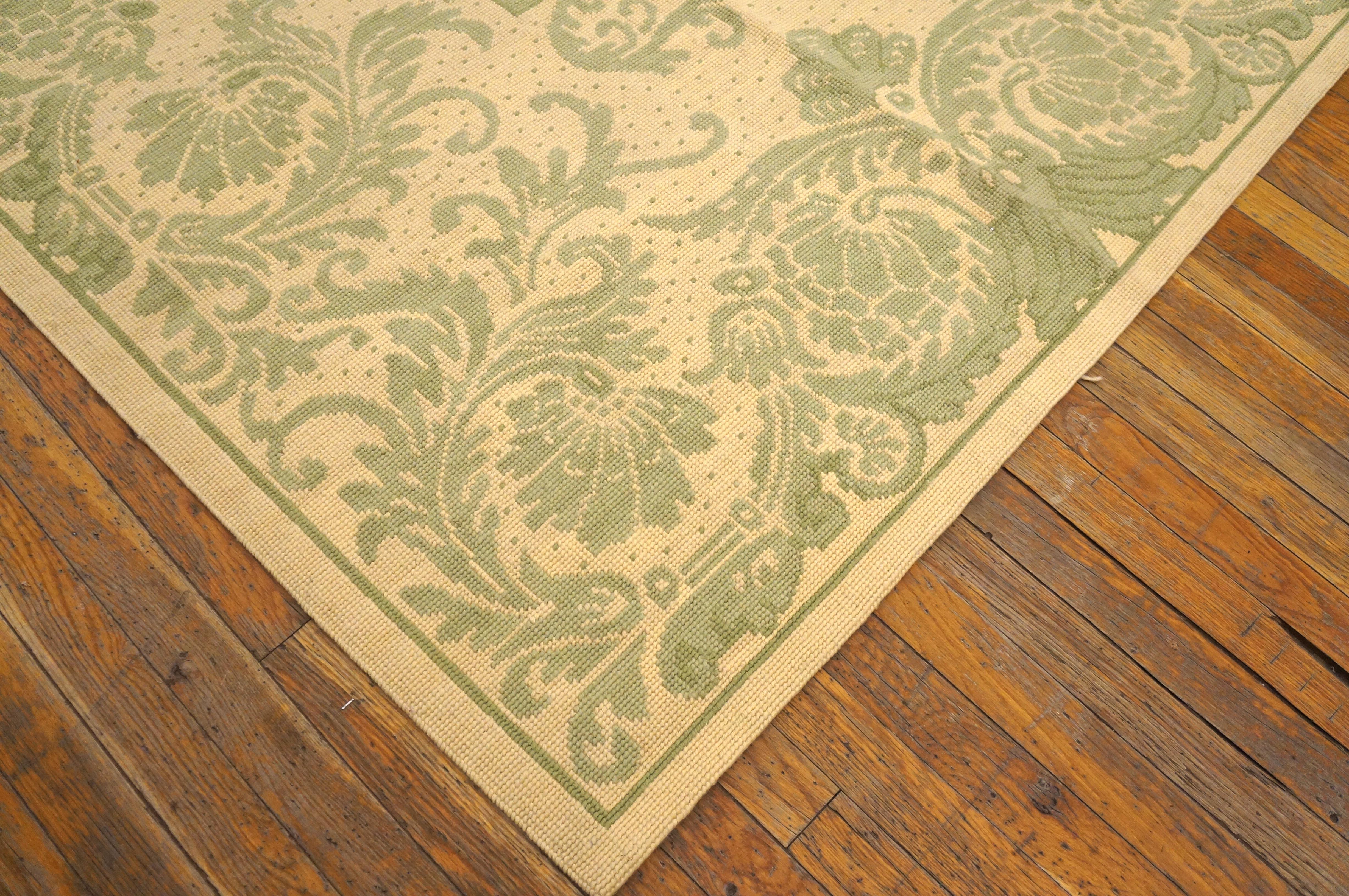 Zeitgenössischer handgewebter Woll-Nadelspitze-Flachgewebe-Teppich mit Seiden-Highlights ( 9' x 12' 275 x 365 cm)