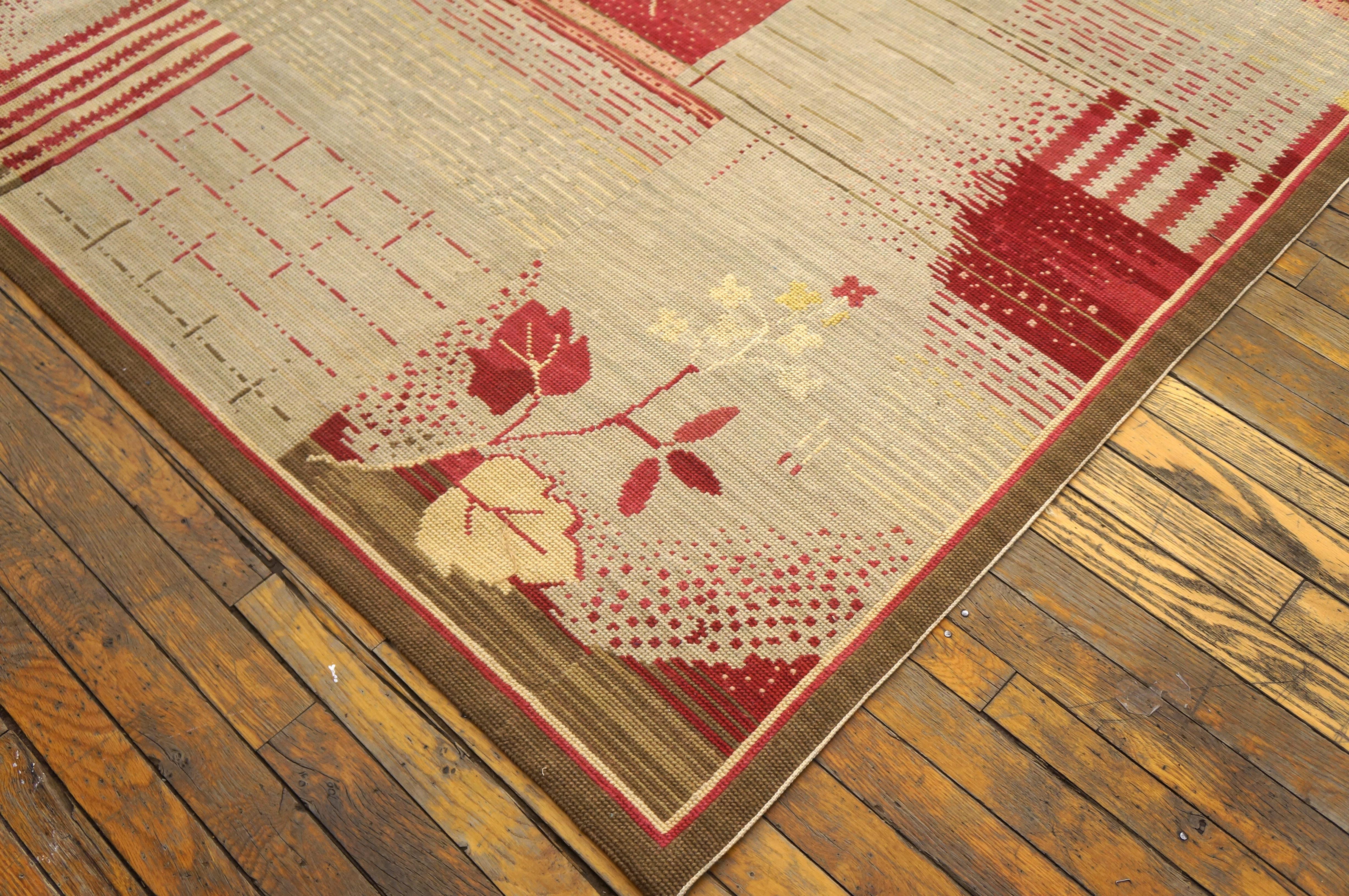 Chinese Contemporaneity Handwoven Needlepoint Flat Weave Carpet With Silk Highlights  For Sale
