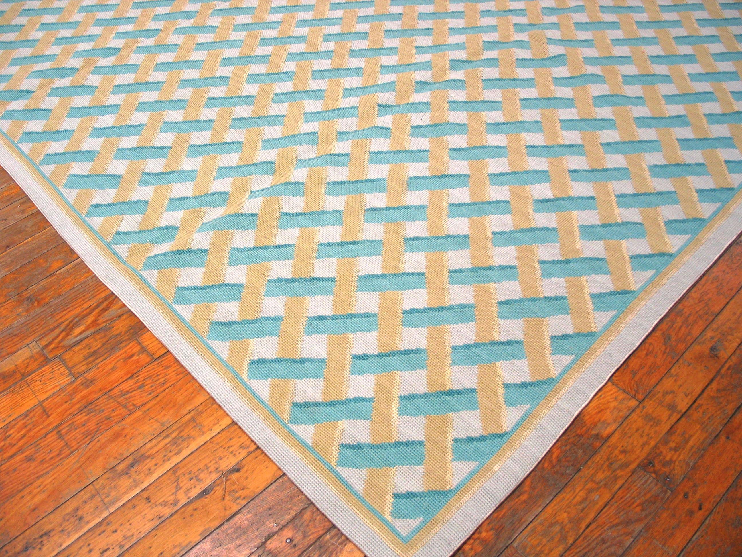 Handgewebter Flachgewebe-Teppich mit Gobelinstickereien 2,05 m x 3,05 m, handgewebt (Chinesisch) im Angebot