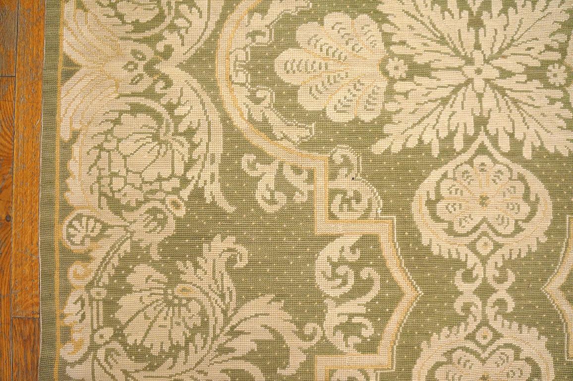 Hand-Knotted Antique Needlepoint Flat Weave Carpet 9' 0