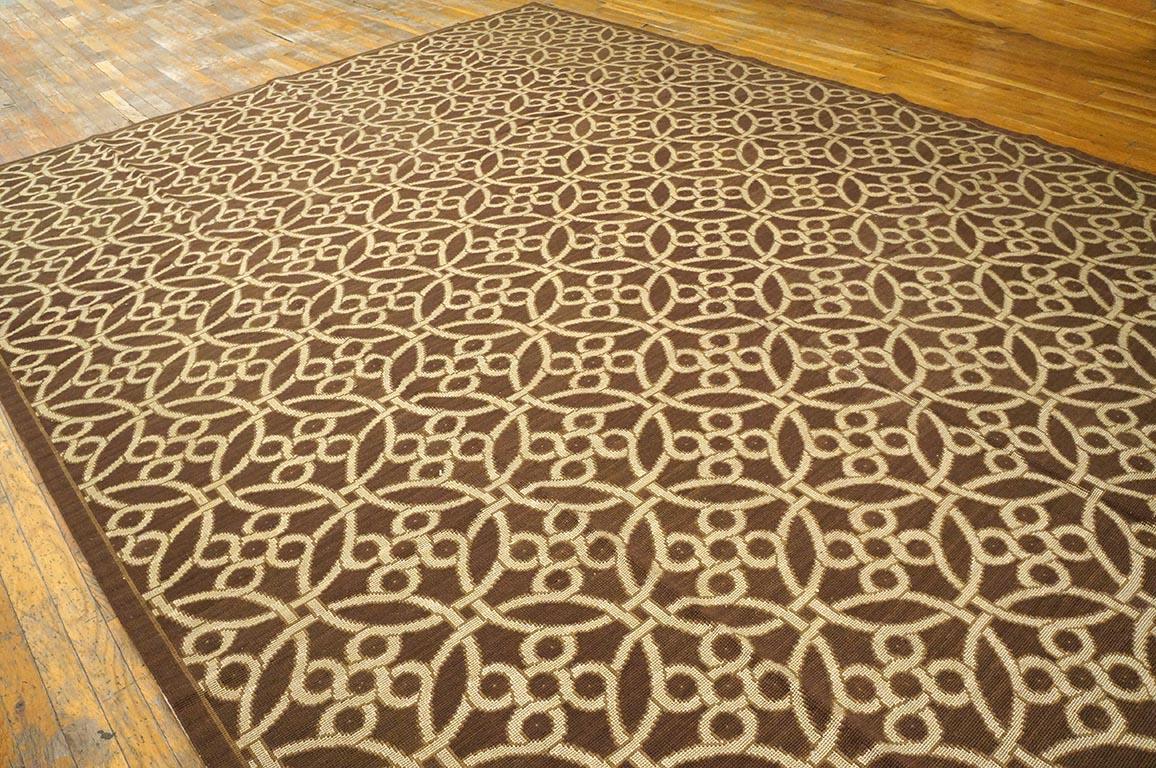 Hand-Knotted Needlepoint Flat Weave Carpet 9' 0