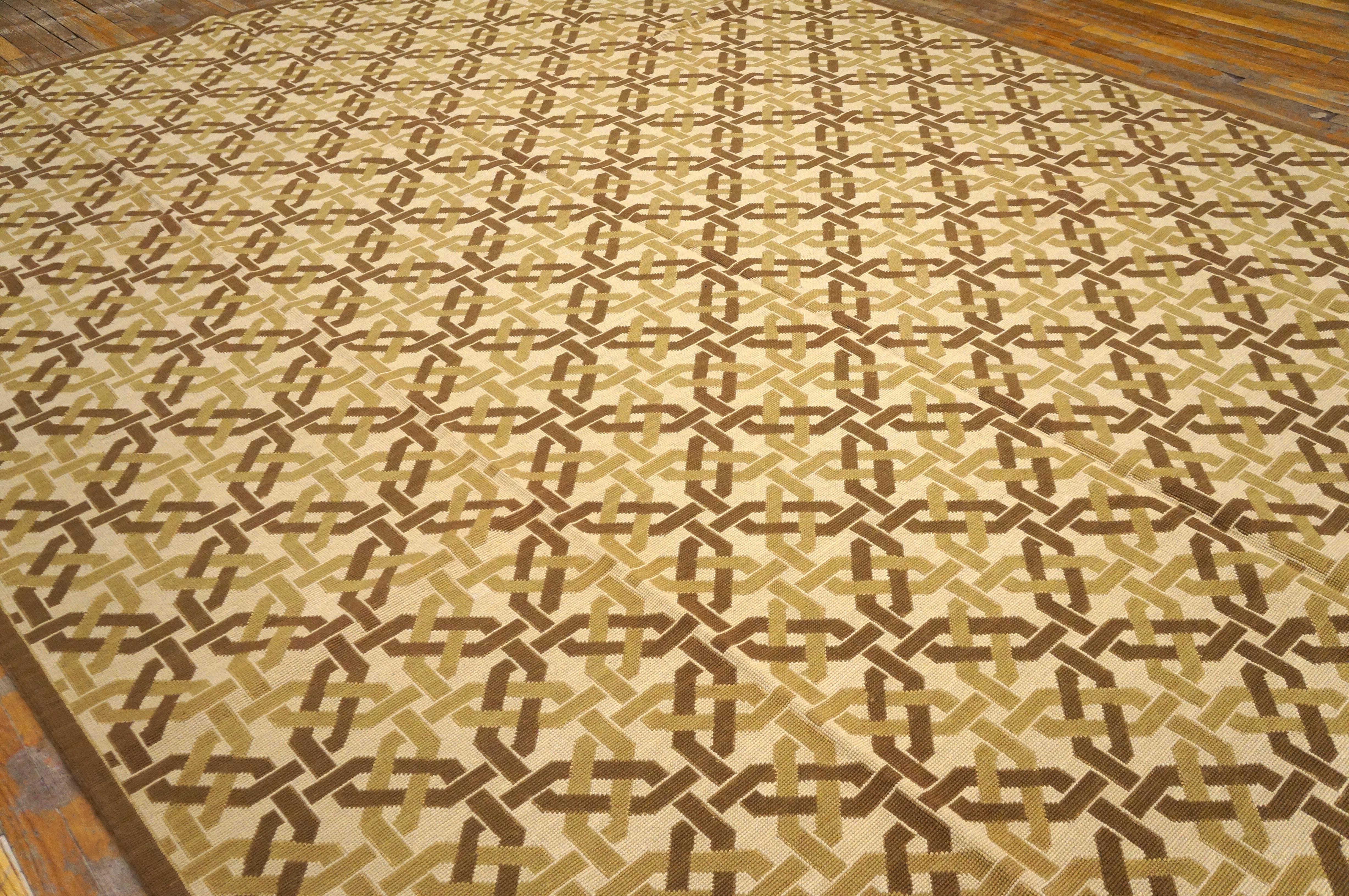 Alfombra contemporánea tejida a mano en punto de aguja de lana con realce de seda Punto de aguja en venta