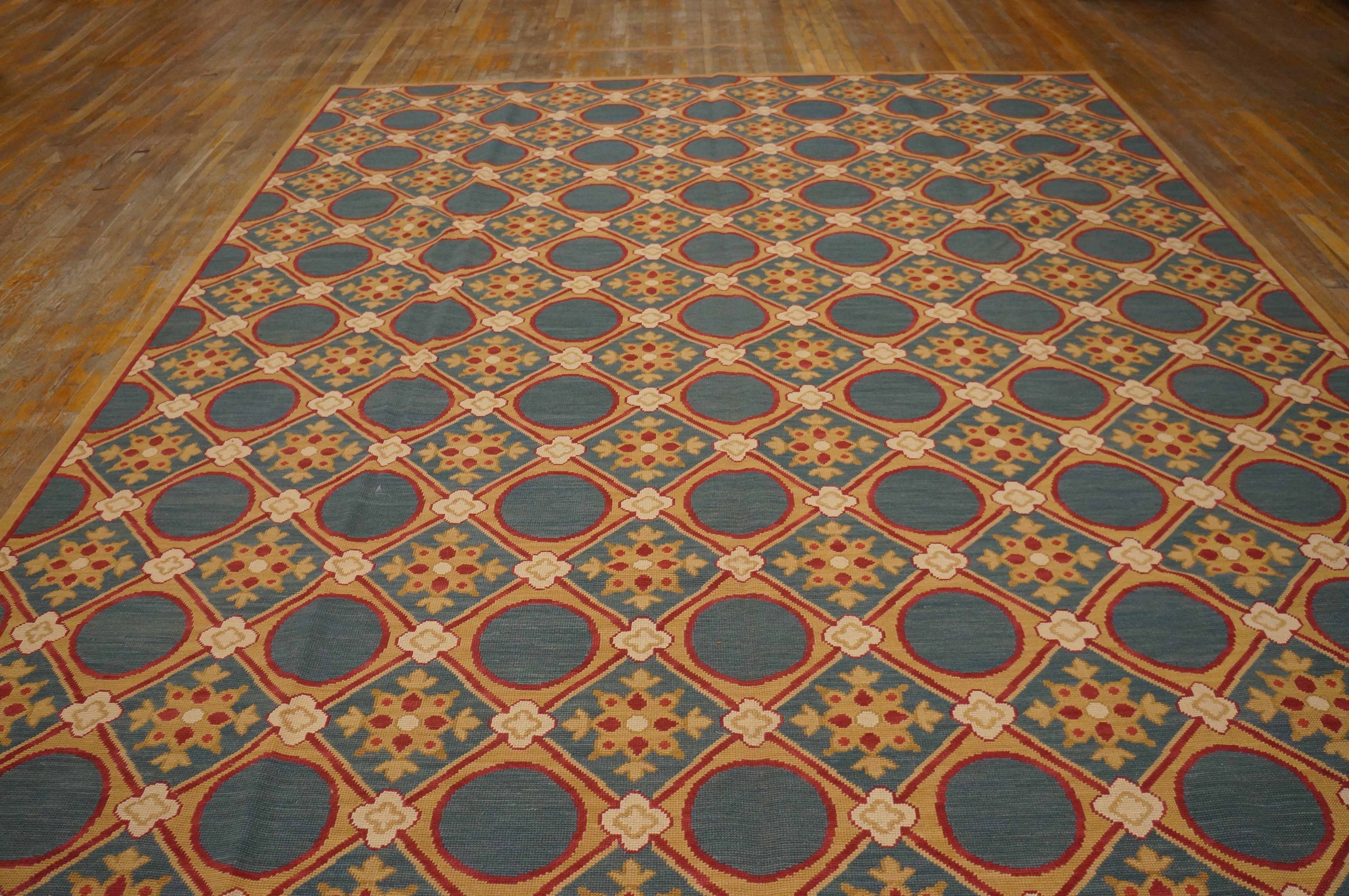  Contemporary Handwoven Needlepoint Flat Weave Carpet ( 9' x 12' - 275 x 365 cm  2
