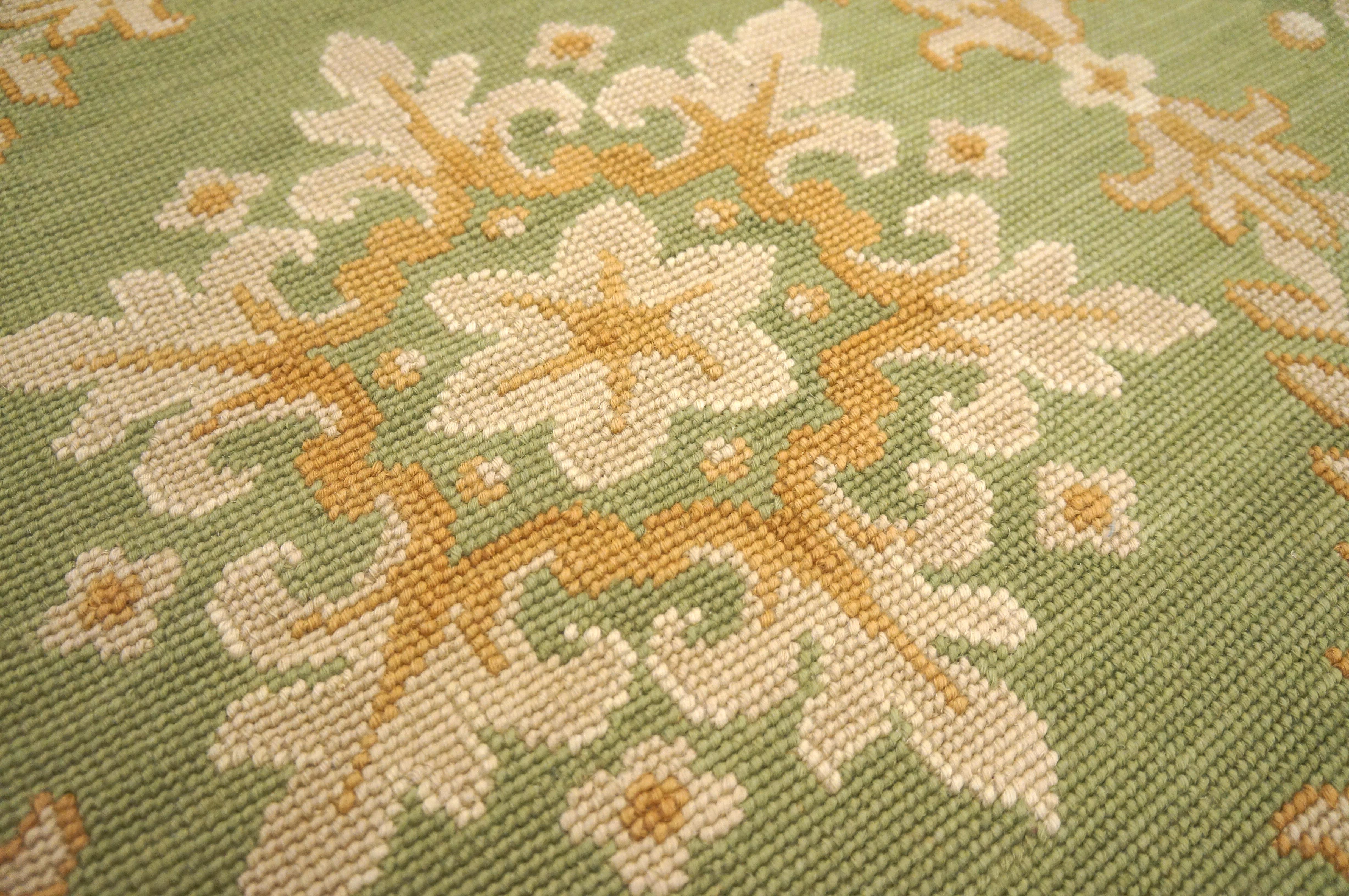 Contemporary Contemporaneity Handwoven Wool Needlepoint Flat Weave Carpet For Sale