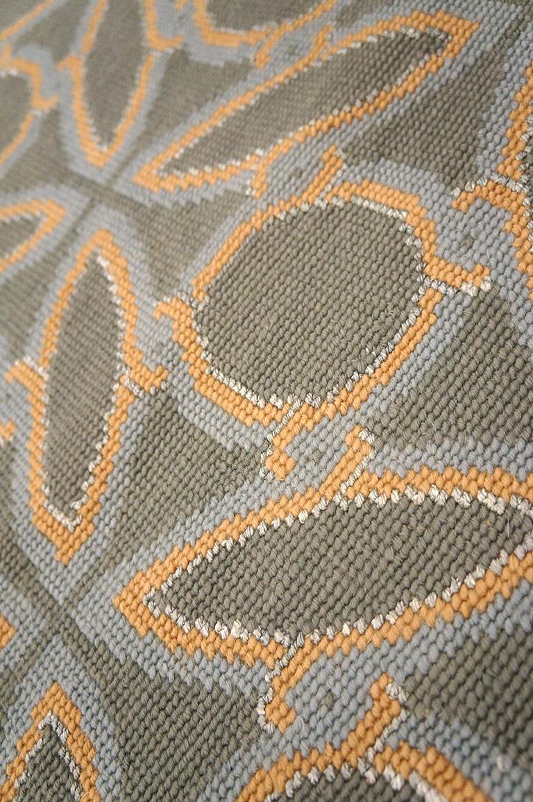 Wool Antique Needlepoint Flat Weave Carpet 9' 0