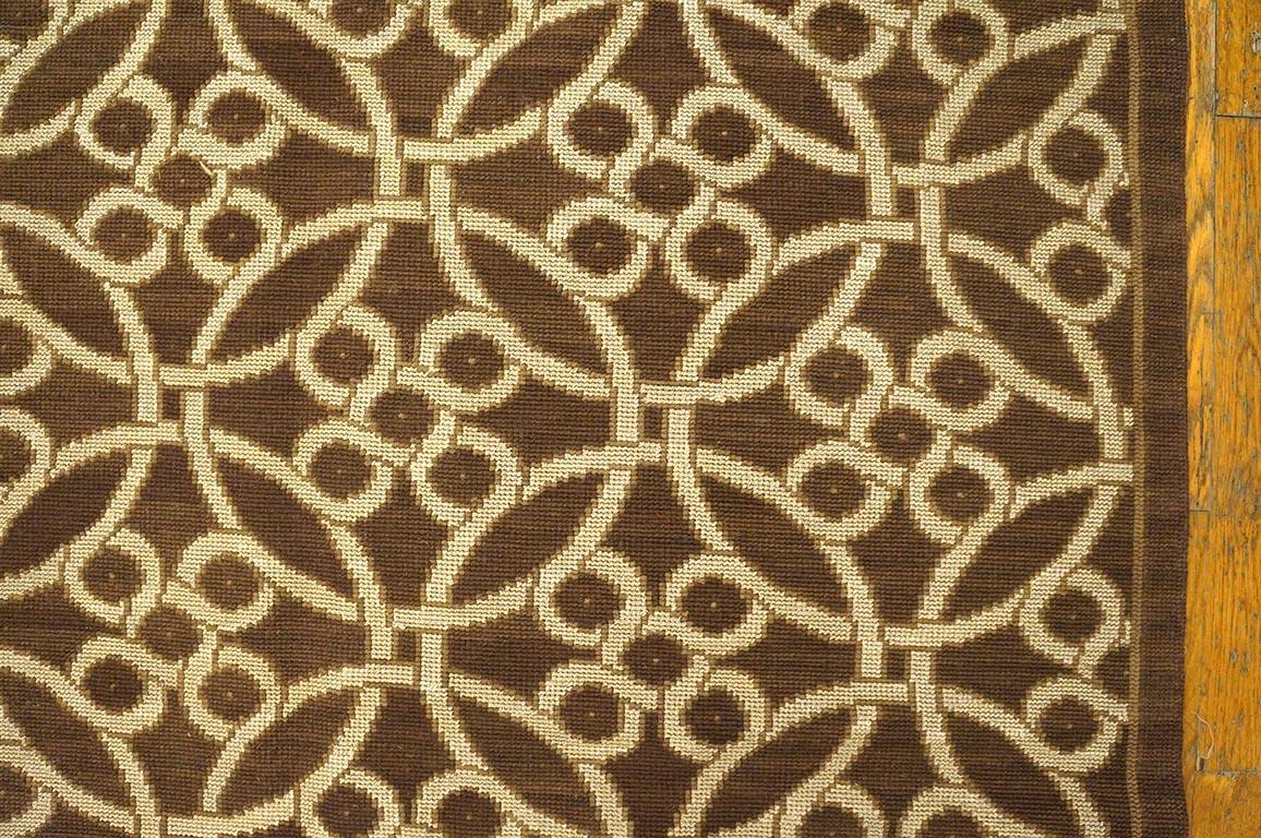 Wool Needlepoint Flat Weave Carpet 9' 0