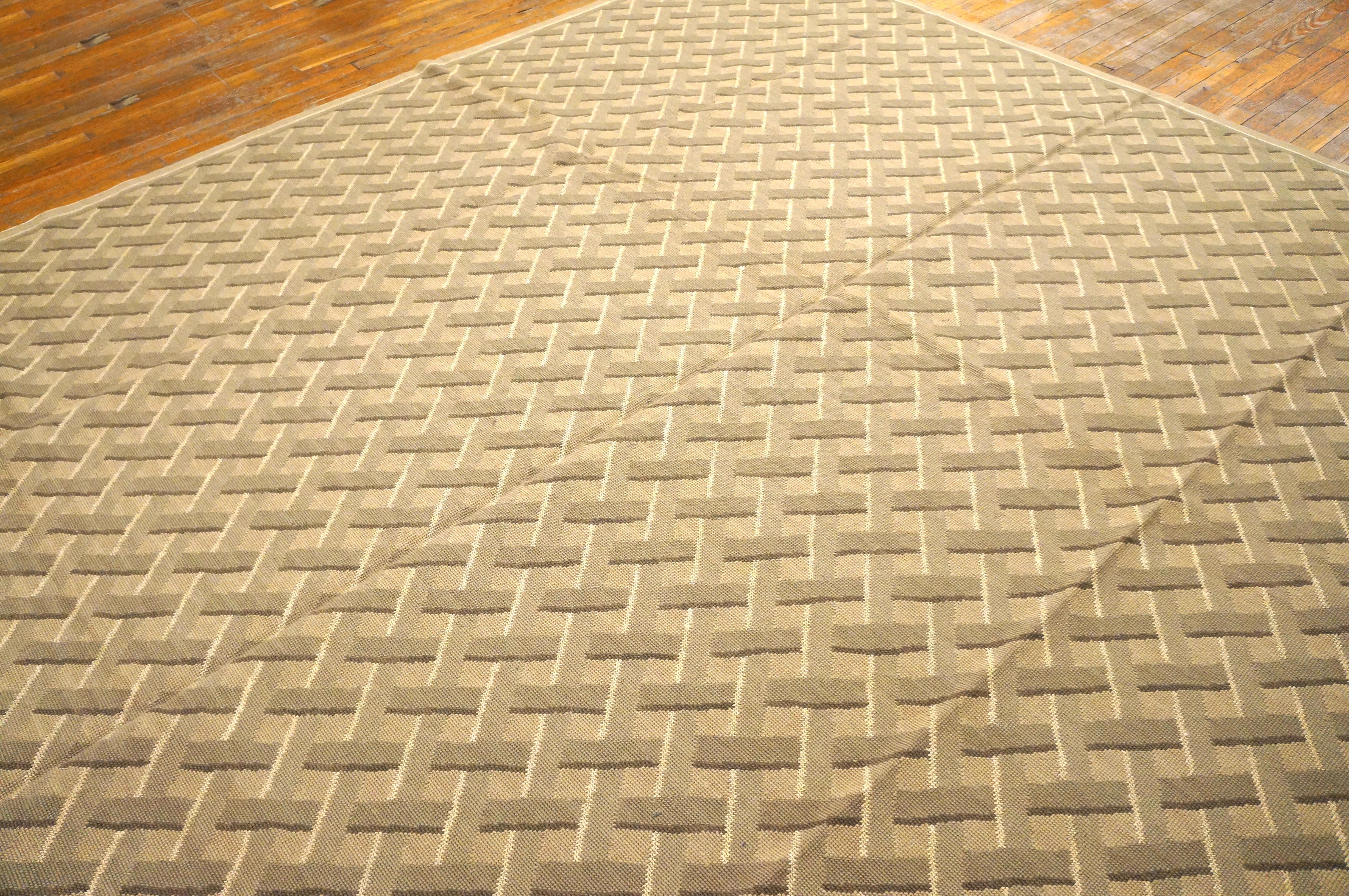 Flachgewebter Teppich mit Gobelinstickereien 2,05 m x 3,05 m (Wolle) im Angebot