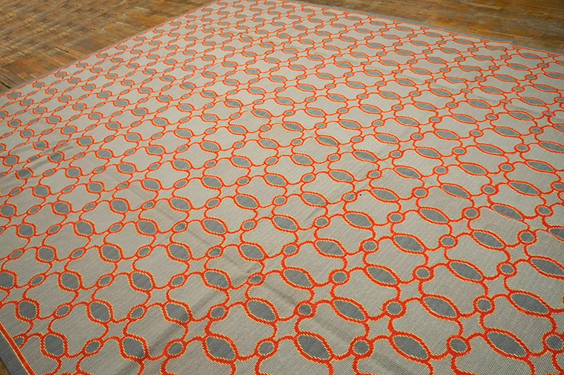 Zeitgenössischer handgewebter Flachgewebe-Teppich mit Nadelspitze (6' x 9' 183 x 274 cm) im Angebot 2