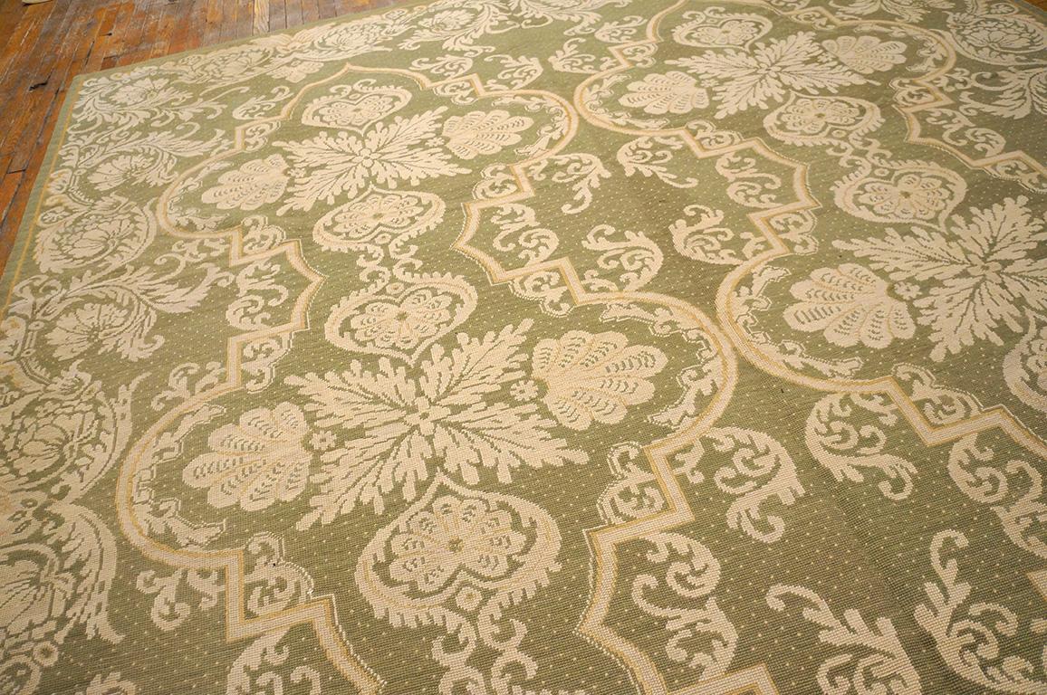 Antique Needlepoint Flat Weave Carpet 9' 0