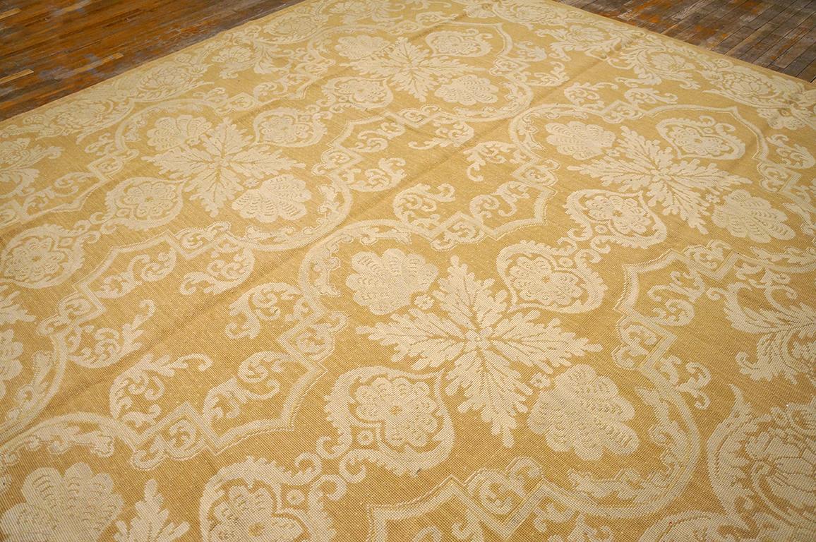 Contemporary Handwoven Needlepoint Flat Weave Carpet  9' 0