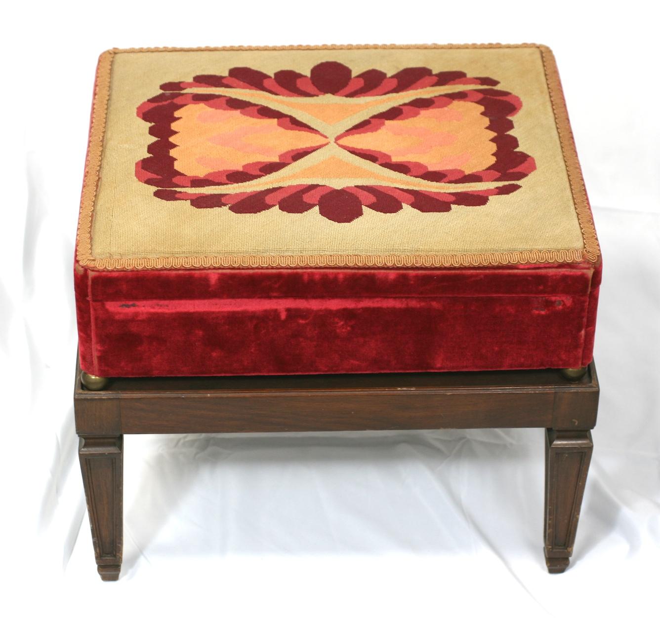 North American Needlepoint Box on Stand, Dorothy Draper