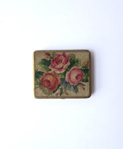 Needlepoint Brass Box with Flowers