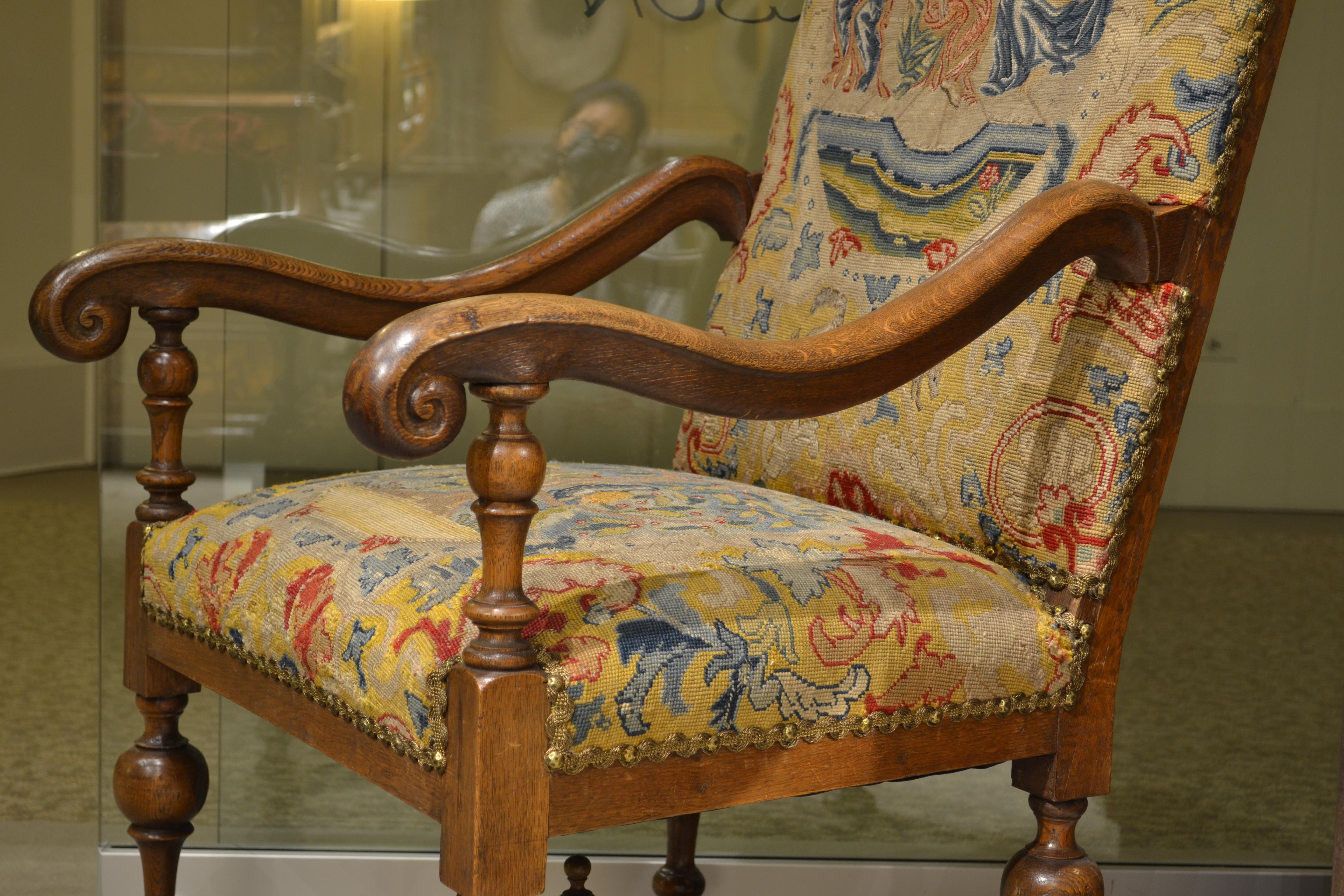 French Provincial Needlepoint Continental Fauteuil For Sale