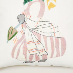 Needlepoint Cushion of a Duck in a Dress