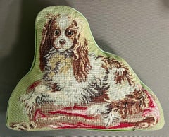 Needlepoint Dog Pillow of a King Charles Spaniel