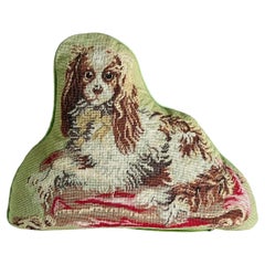 Needlepoint Dog Pillow of a King Charles Spaniel