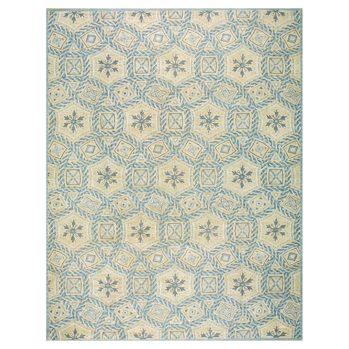Flachgewebter Teppich mit Gobelinstickereien 2,05 m x 3,05 m