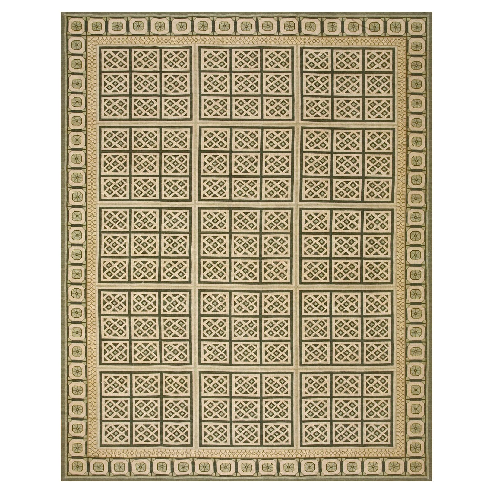 Needlepoint Flat Weave Carpet 9' 0" x 12' 0"