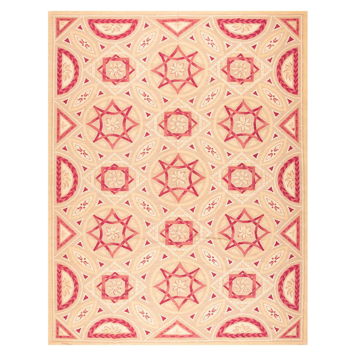 Contemporary Handwoven Needlepoint Flat Weave Carpet (6' x 9' 183 x 274 cm)