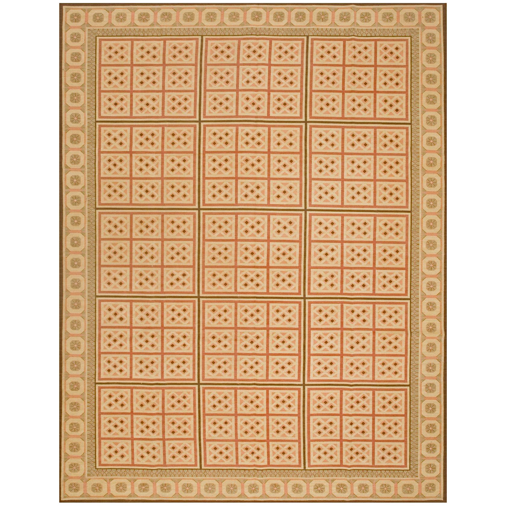 Contemporary Art Deco Style Woolen Needlepoint Carpet ( 6' x 9' - 185 x 275 ) For Sale