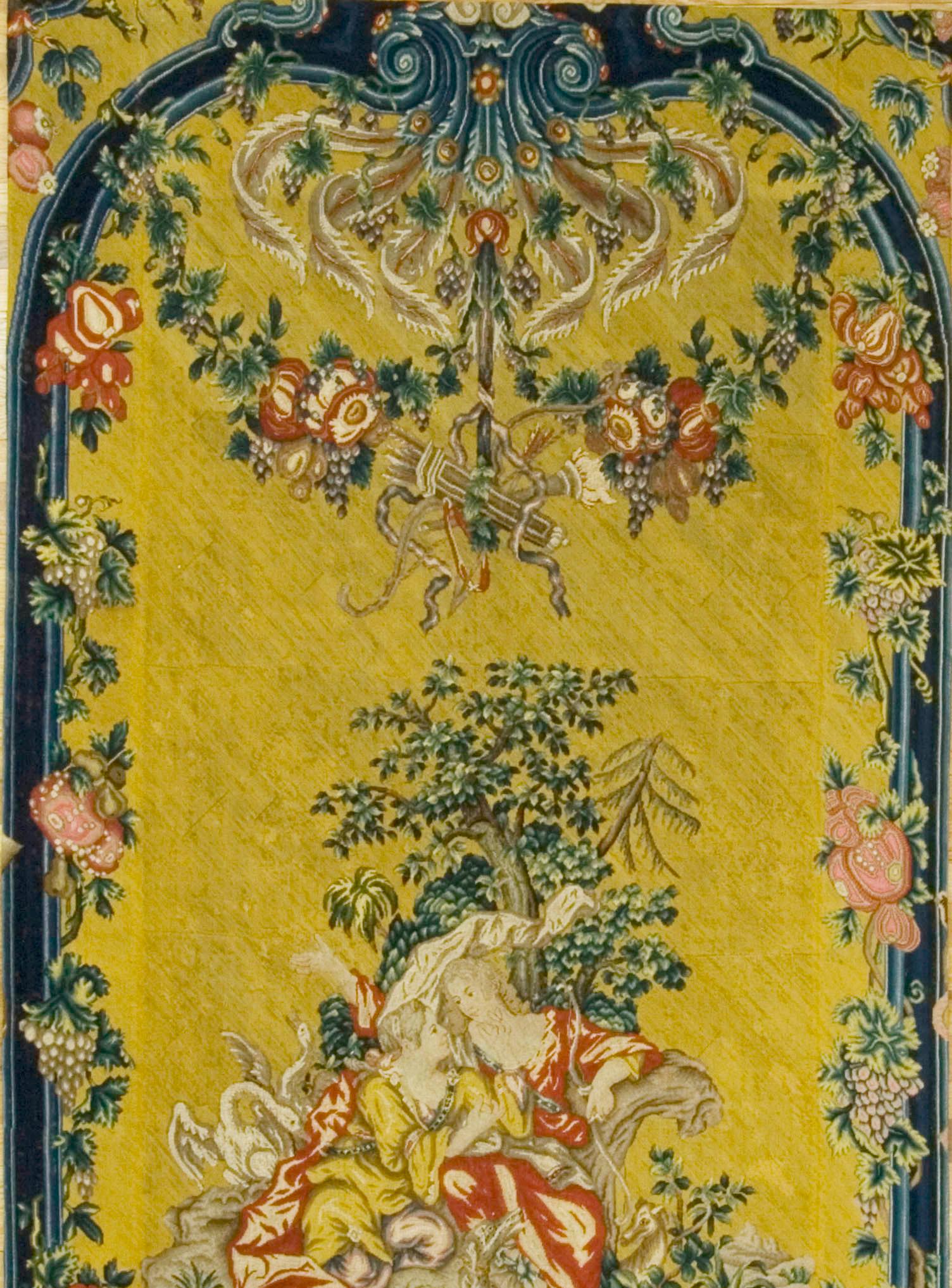 Hand-Woven Needlepoint Panel Mythological Scene in the Manner of Boucher  4'2 x 8'7 For Sale