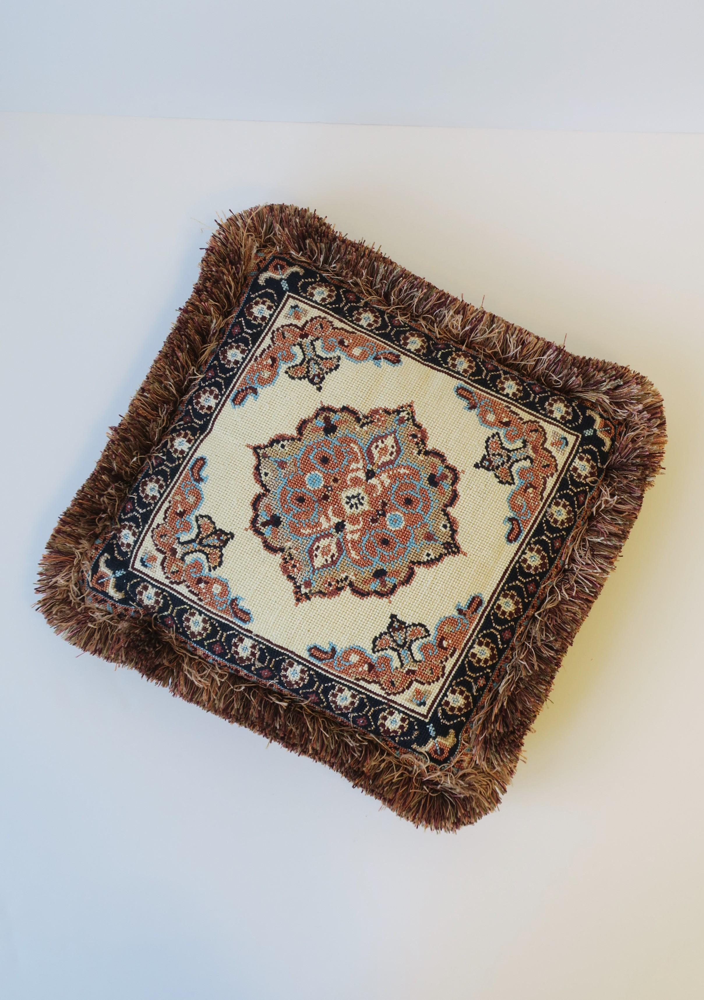 American Needlepoint Pillow with Moorish Moroccan Design For Sale
