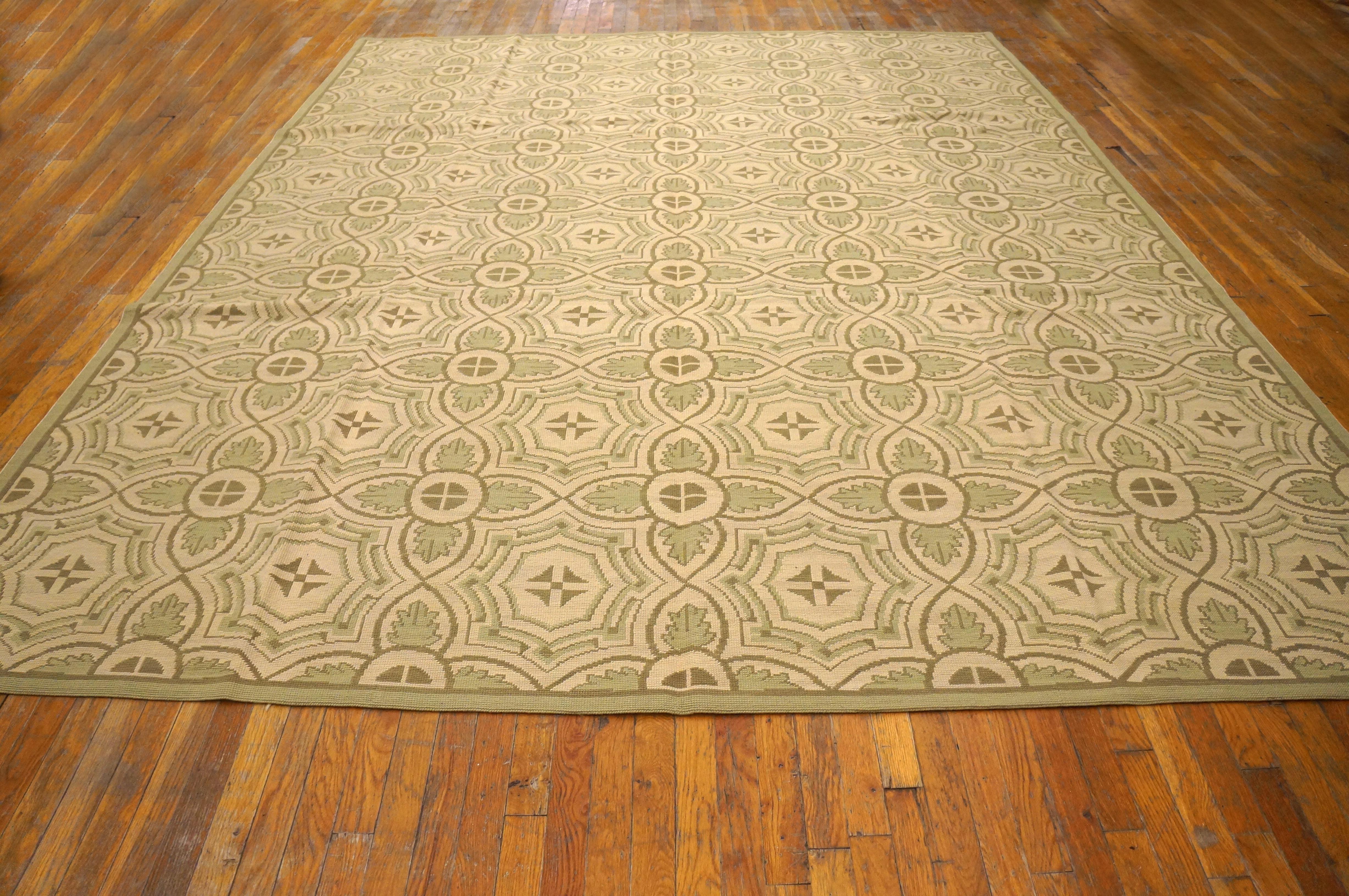 Contemporaneity Handwoven Wool Needlepoint Flat Weave Carpet
( 9' x 12' 275 x 365 cm)