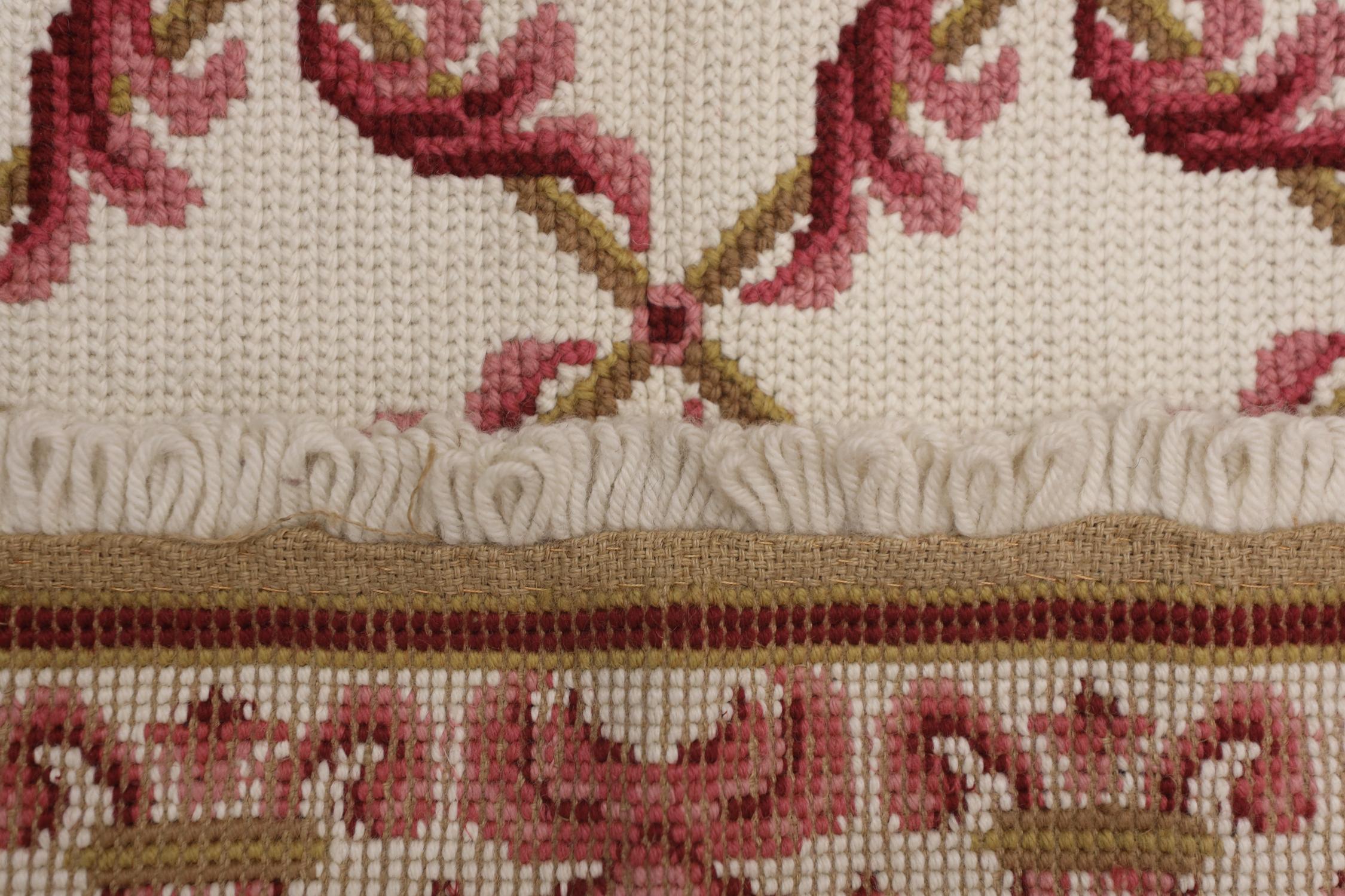 Alfombra de Aguja Alfombra Oriental Tradicional Tejida a Mano Lana Rosa Hecho a mano en venta