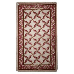 Alfombra de Aguja Alfombra Oriental Tradicional Tejida a Mano Lana Rosa