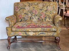 Needlepoint Settee With Carved Legs