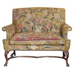 Needlepoint Settee With Carved Legs