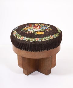 Needlepoint Stool, France 1940's