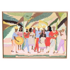 Needlepoint Wall Hanging with a Musical Theme