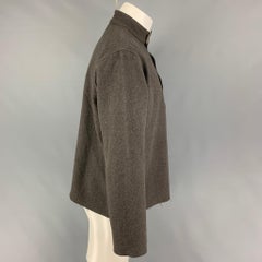 NEEDLES Size M Gray Wool Nylon Half Placket Jacket