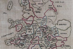 Needlework map of English and Welsh counties dated 1787
