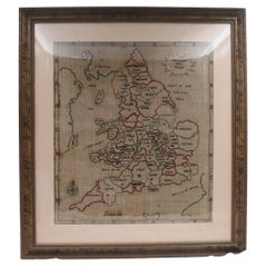 Needlework map of English and Welsh counties dated 1787