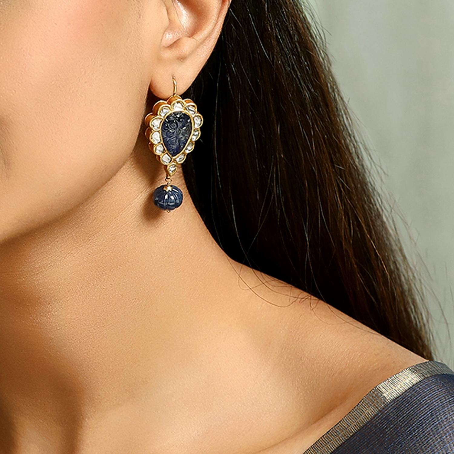 Neelakash earrings by Vintage intention In New Condition For Sale In NEW DELHI, IN