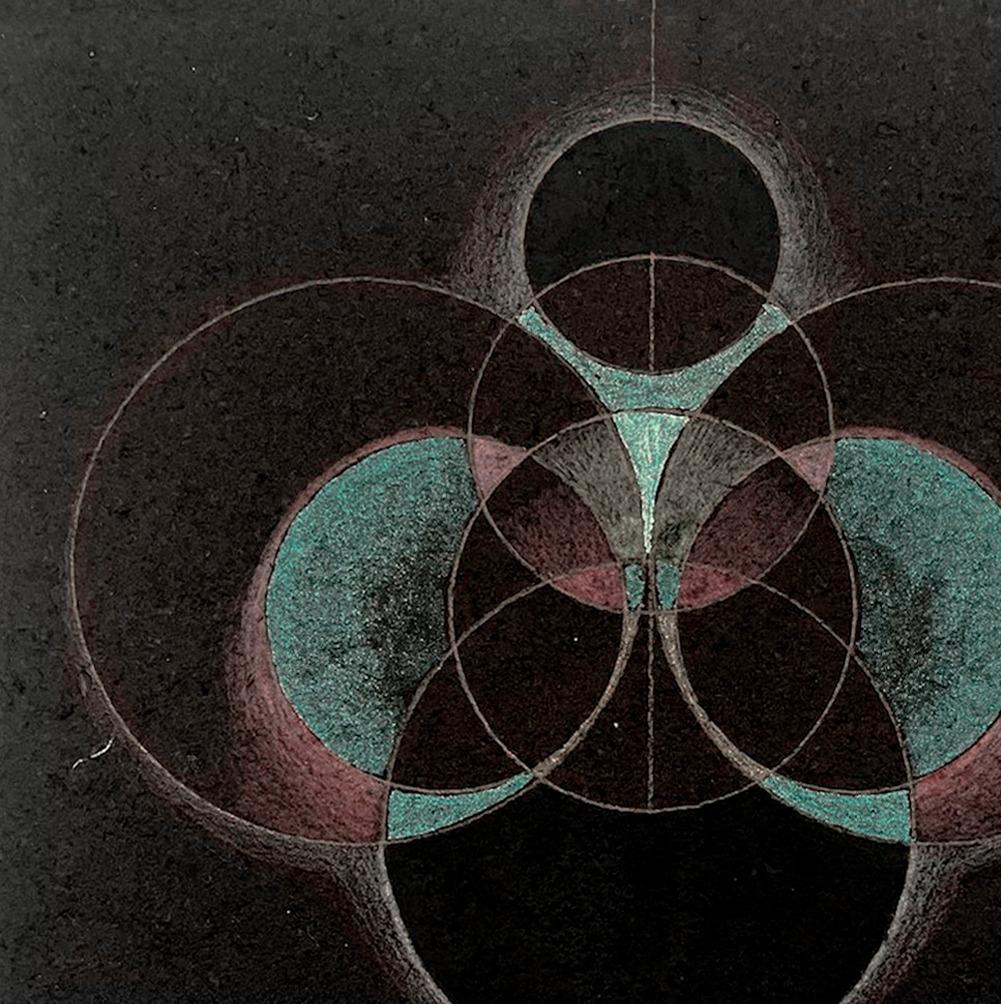 Der kosmische Geist 66 und 67 Diptychon. Aus der Serie Kosmischer Geist (Schwarz), Abstract Painting, von Neerja Chandna Peters
