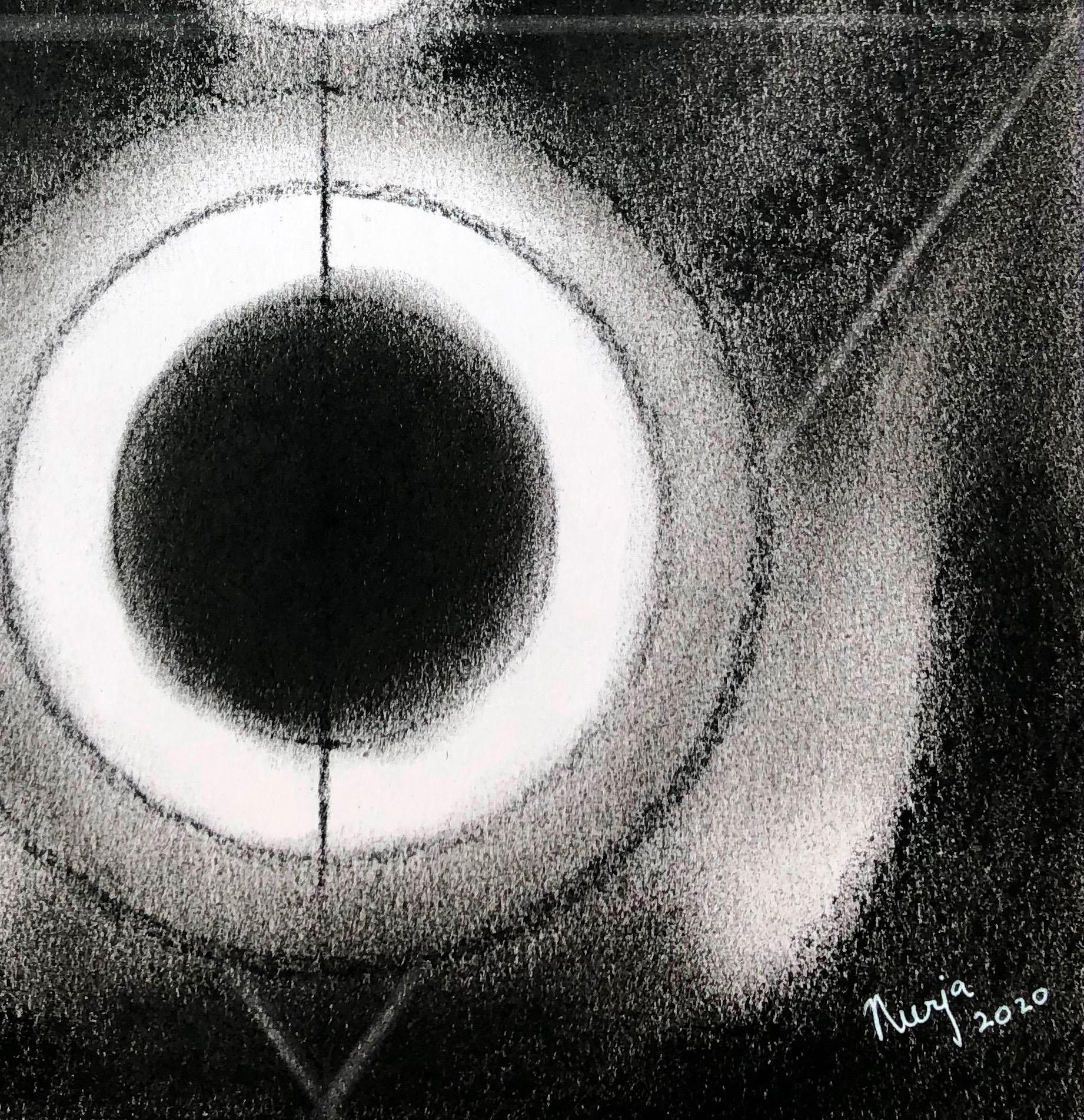 The Cosmic Spirit 14. From The Cosmic Spirit Series - Black Abstract Painting by Neerja Chandna Peters