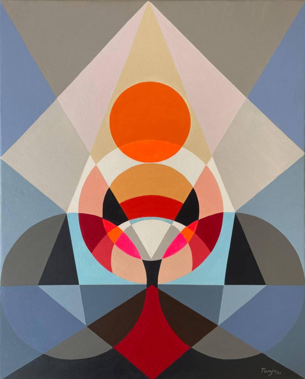 Le moi 16, 17 et 18. Triptyque. De la série Self - Painting de Neerja Chandna Peters