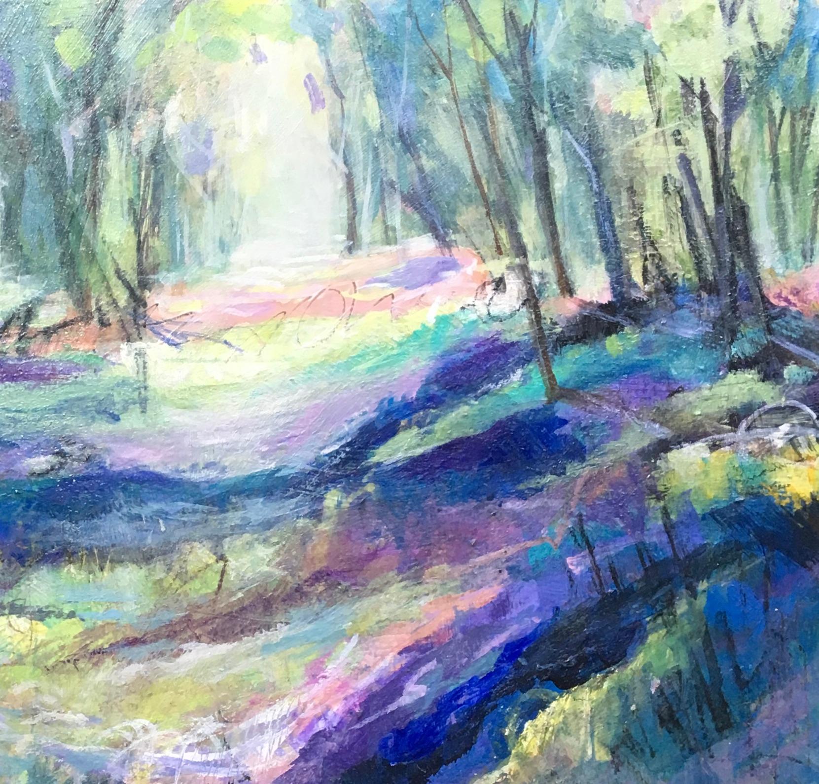 Neeta Popat Kataria  Landscape Painting - Purple Blue by Neeta Popat Kataria, Abstract painting, Landscape, Original 