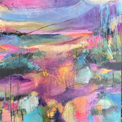 Day Dream,  Contemporary Semi Abstract Landscape Art, Modern Bright Painting